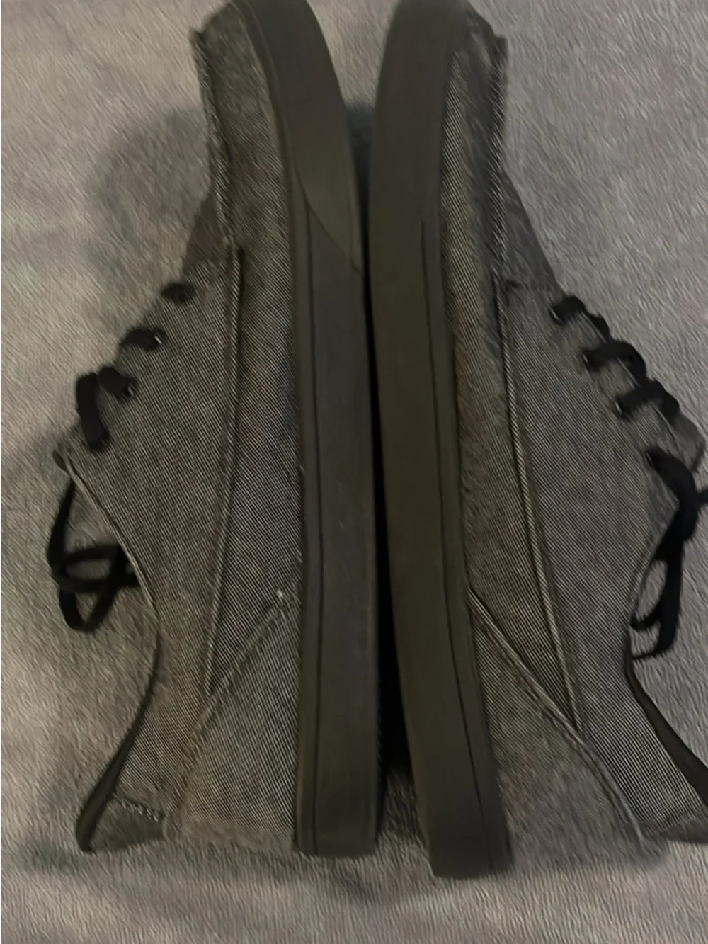 Men's Gray Canvas Slip-On Loafers with Lace Detail by